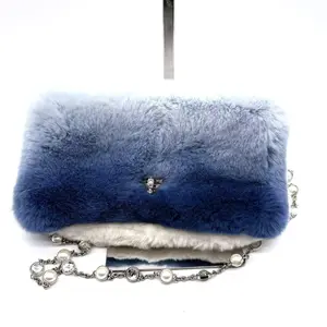 Pre-owned miu miu FUR Shoulder Bags Crystal Cloque