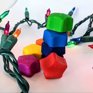 Christmas Stackable Star Crayon Set, Durable, Colorful