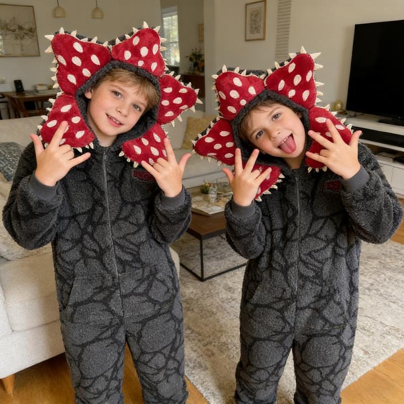 Novelty Demogorgon Onesie Costume | Stranger Things Pajamas for Adults & Kids | Hooded Jumpsuit Christmas Sleepwear, Fleece PJS for Cosplay, New Year Gifts Novelty Demogorgon Onesie Costume | Stranger Things Pajamas for Adults & Kids | Hooded Jumpsuit Christmas Sleepwear, Fleece PJS for Cosplay, New Year Gifts