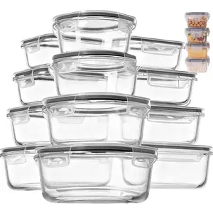 Must-Have Kitchen Organizer 12Pcs Glass Containers | Airtight Leakproof BPA-Free, Microwave Safe for Meal Prep & Lovely Mother’s Day Gift Idea