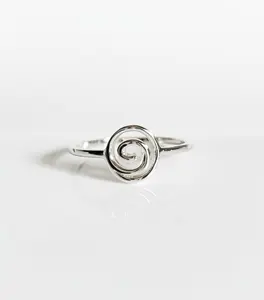 Sterling Silver Dainty Spiral Swirl Ring
