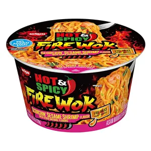 Nissin Hot & Spicy Fire Wok, Scorchin' Sesame Shrimp, 4.55 Ounce (Pack of 6)