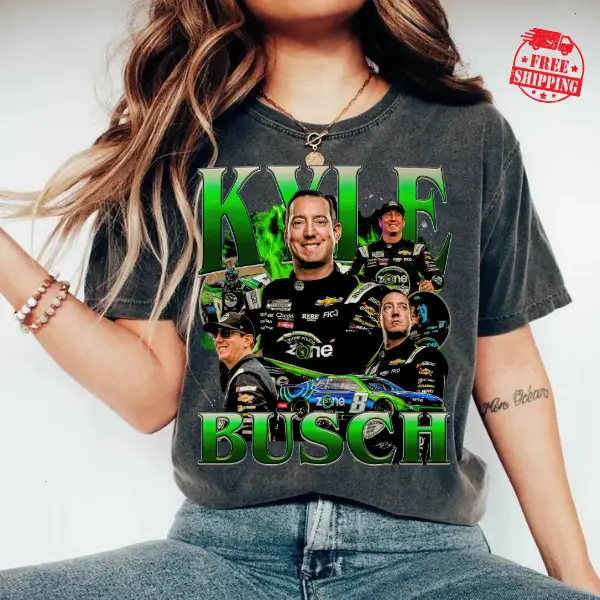 [Sale up to 50%] [Free Ship] Vintage Kyle Busch Shirt - Retro Bootleg Nascar Gift High Quality Tee