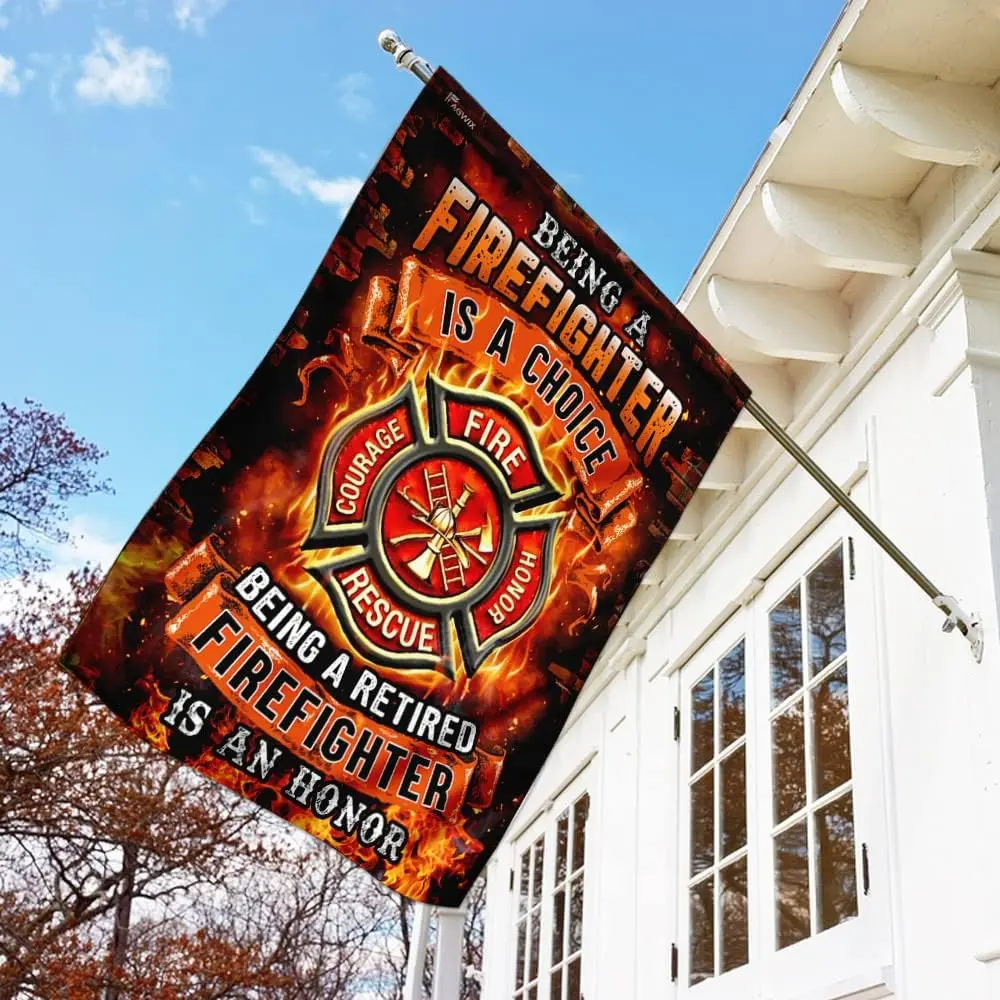 FLAGWIX Firefighter Flag, House Flag 30x40 Decorations Outdoor Flags, USA House Garden Flags Premium Polyester, Decorative Indoors Outdoor Flags