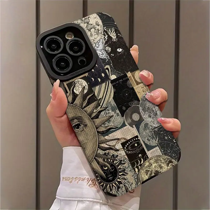 Vintage Sun God Planet Design Aesthetic Protective Shockproof Ultra-Thin Phone Case for iPhone 17/16/15/14/13/12/11/plus/pro Max, Dust Proof Gift