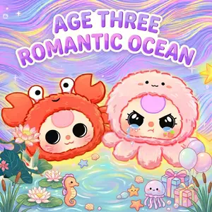 Baby Three 3-Year-Old Romantic Ocean Plush Blind Box Trendy Toy Doll, Viral Live Stream Small Gift