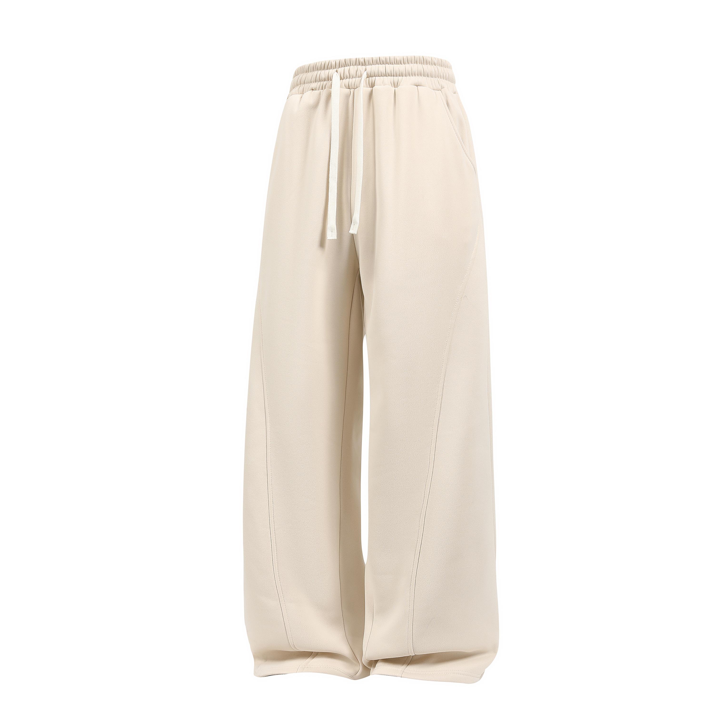 Men’s fleece casual athletic pants with a loose fit and drawstring waist; versatile for everyday wear during the spring and autumn semesters; fashionable menswear.