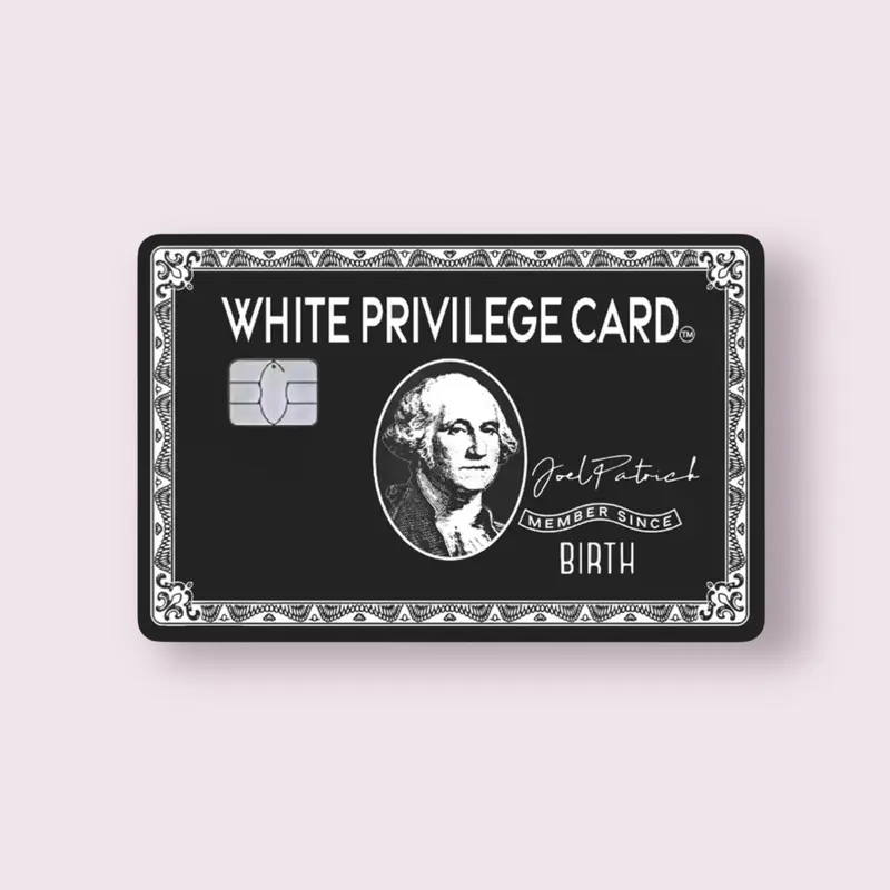 White Privilege bl/wh Credit Card Sticker Debit Skin Decal Cover Waterproof Vinyl Easy To Apply