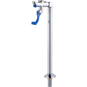 Glass Filler Faucet, 14-Inch Water Filler Faucet Deck Mount Pedestal Glass Filling Water Station, Stainless Steel Push Cup Tap for Bar Hotel Restaurant and Public Lounge