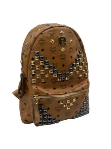 Pre-owned MCM Visetos Studded Backpack/WJ05108126/8126