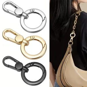 3 Piece Dual Opening Spring Hooks, Metal Rotating Lobster Claw Hook, Keychain Clip, Ring Keychains, DIY Crafts, Unisex, Keychain Attachment