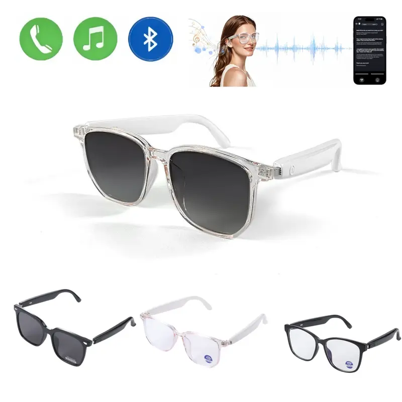Smart Glasses Bluetooth Audio Sunglasses,Built-in Mic & Speakers,Unisex & Waterproof,For Motorcycle, Running, Summer Outdoor,Music Call