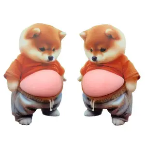 Cute Chubby Dog Belly Squishy Fidget Toy, Creative Stress Relief Squeeze Toy, Soft Silicone Shiba Inu Big Belly Pop Fidget, Multifunctional Car Door Anti-collision Protector Sticker for Kids Adults Daily Relaxation & Decor