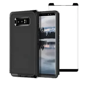 Entronix Bundle Compatible with Galaxy Note 8 - Heavy Duty Case & 1 Clear Screen Protector Cover Protection Tempered Dustproof Protective Casing