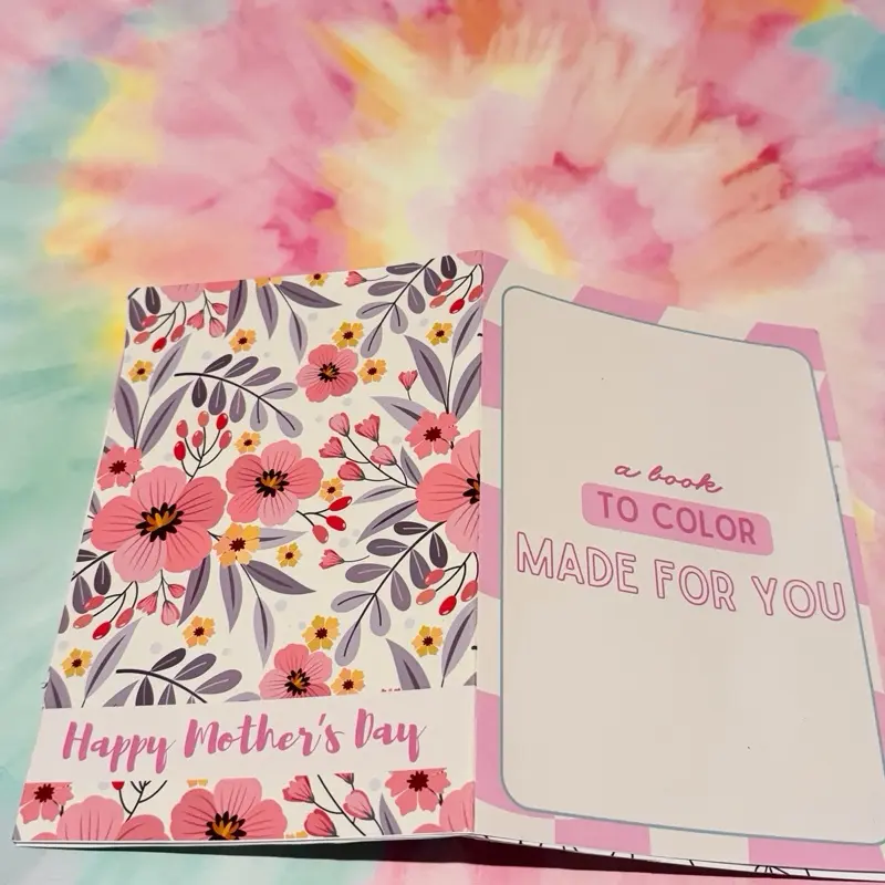 Custom Coloring  from Your Pics - Turn Your Photos into cartoon Style Coloring Pages with "We Love You Mom" Design, Personalized 7 Pages