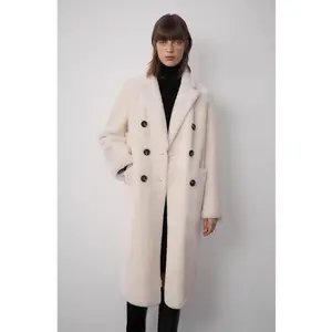 "Korean Drama Ace" Merino mid-length sheepskin coat