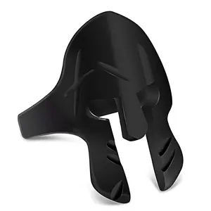 Spartan helmet ring, retro punk style black Spartan helmet stainless steel ring, suitable for daily, party, holiday gifts