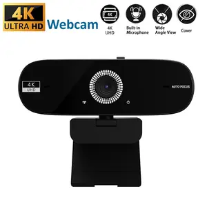 4K UHD Webcam with Microphone, Privacy Cover & Adjustable Clip-On Stand - 1080P HD USB Camera for PC/Laptop, Plug and Play for Video Conferencing, Gaming, Live Streaming, Zoom Meetings, Twitch and Online Classes