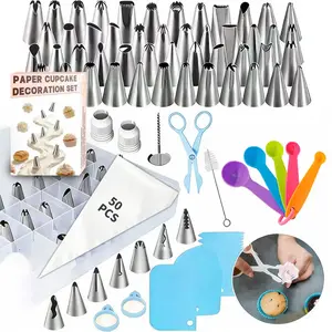120-Piece Cake Decorating Tips Set, Measuring Spoons, Cookie Cream Piping Kit, Baking Supplies, Perfect for Home Bakers