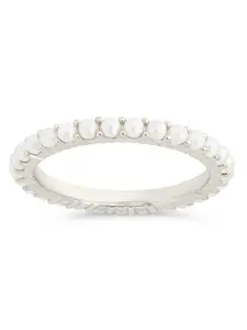 Sterling Silver Gianna Pearl Eternity Ring