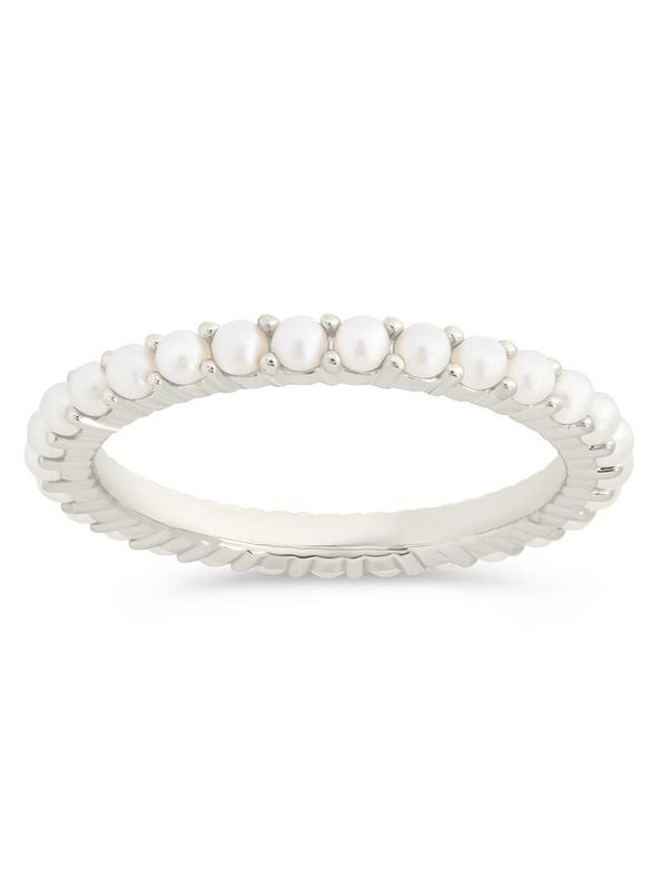 Sterling Silver Gianna Pearl Eternity Ring