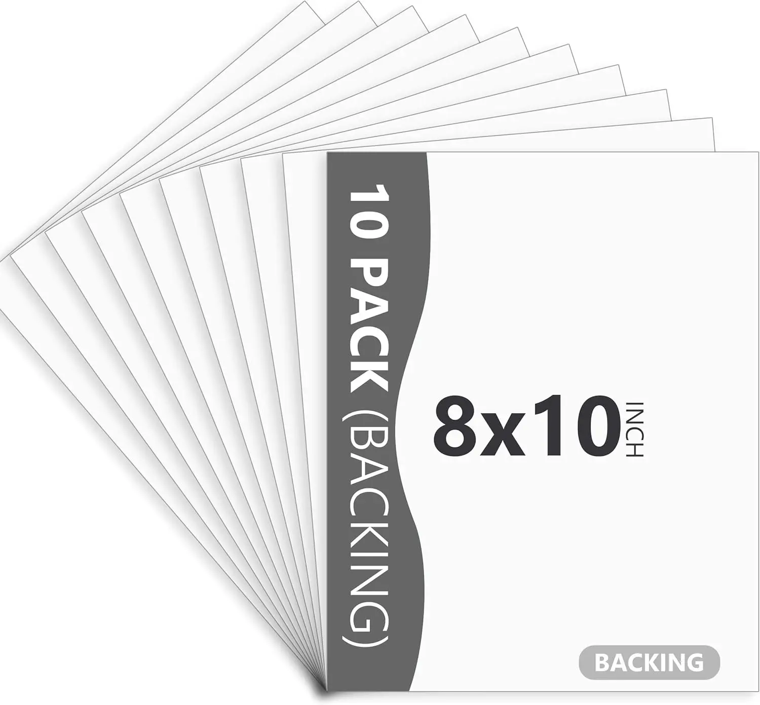 10-Pack 8x10 White Uncut Picture Frame Backing Board
