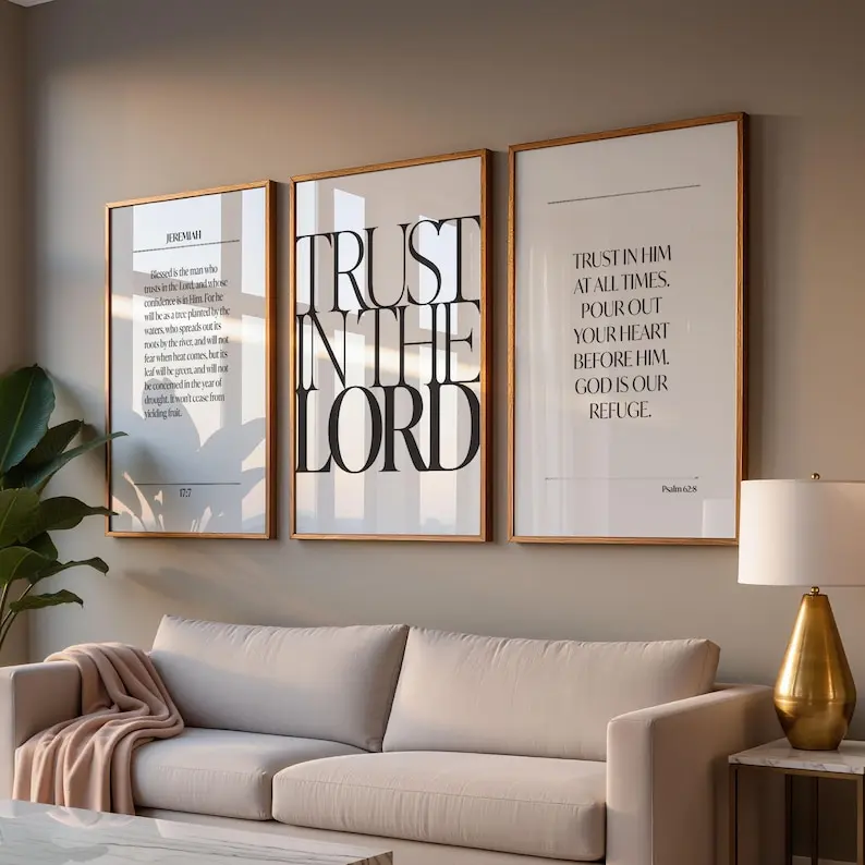 Christian Scripture Wall Art Set – Minimalist Bible Verse Posters