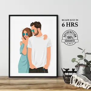 Personalized Faceless Photo, Drawing from Photo, Faceless Portraits for Profile Picture, Hand Drawn Faceless Portrait, gift for him