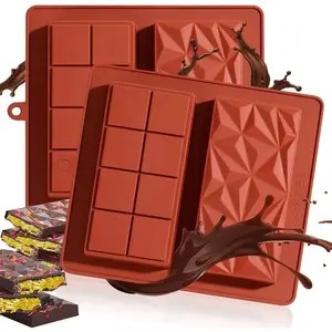 2 Pieces Chocolate Bar Molds Silicone Chocolate Bar Mold Deep Dubai 1 Inch Thick Chocolate Bar Mold for Stuffed Bar, Large Candy Bar Mold for Filling Pistachio Chocolate