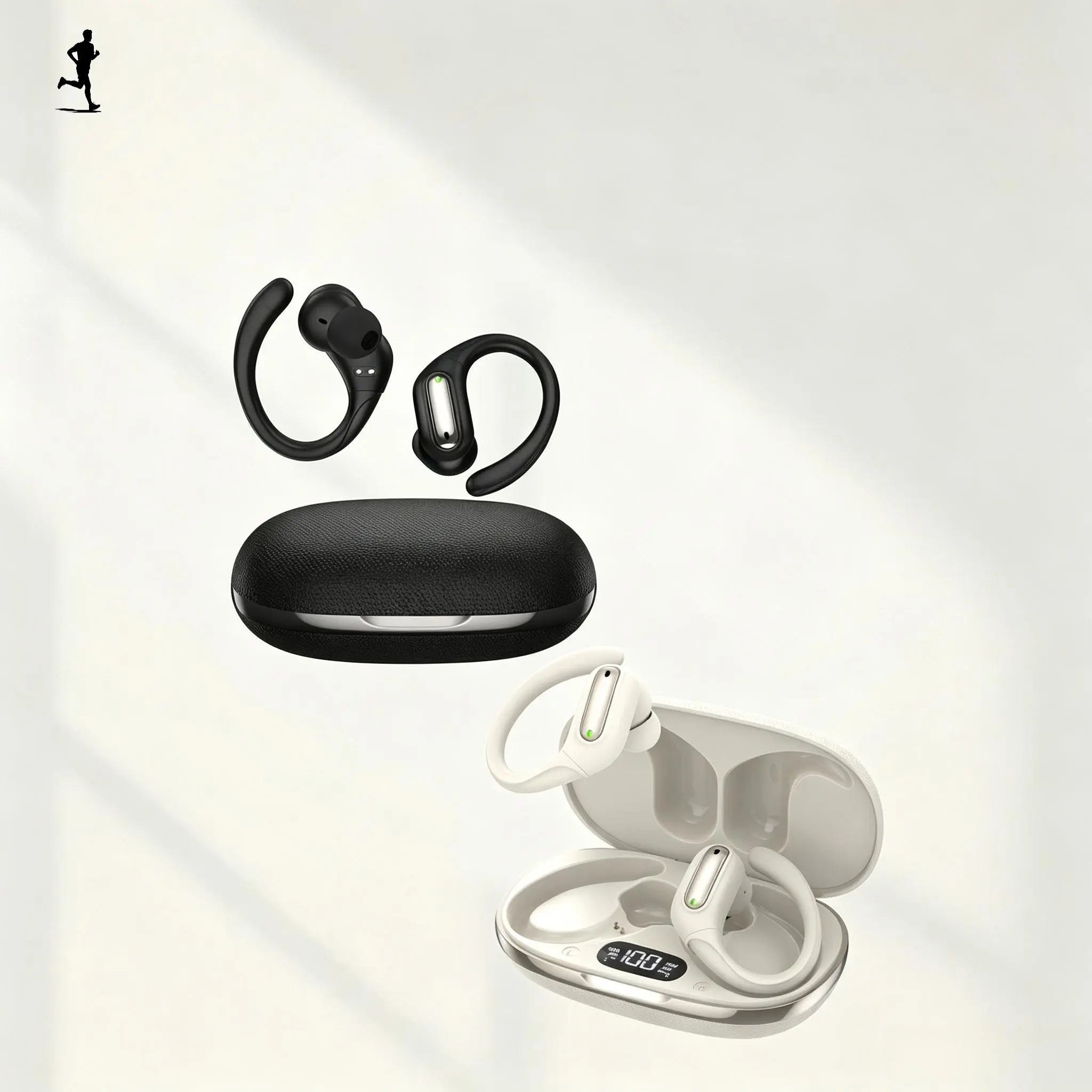 XYZ S13 Wireless Earbuds, Sports Bluetooth 5.4 Headphones, Ear Buds with ENC Noise Canceling Mic, 80Hr Playtime Earphones, Palm-Sized, LED Power Display, IPX7 Waterproof Headset for Workout Running,Intelligent,Touch,Cancelling,Headphones for Kids,portable