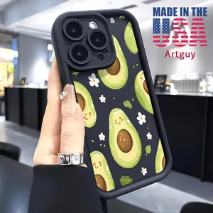 Lovely avocado  Advanced fashion gift Case for iPhone 16 15 14 Pro Max 16E 13 12 11 XR XS Plus Shockproof Full Camera Protection Durable slim Silicone Cover