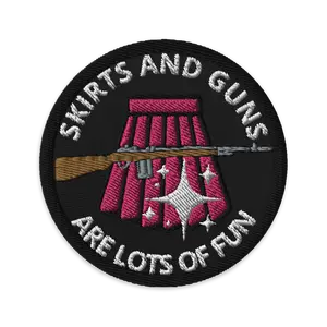 Red Pawn Patches: Skirts Und Guns Embroidered Patch