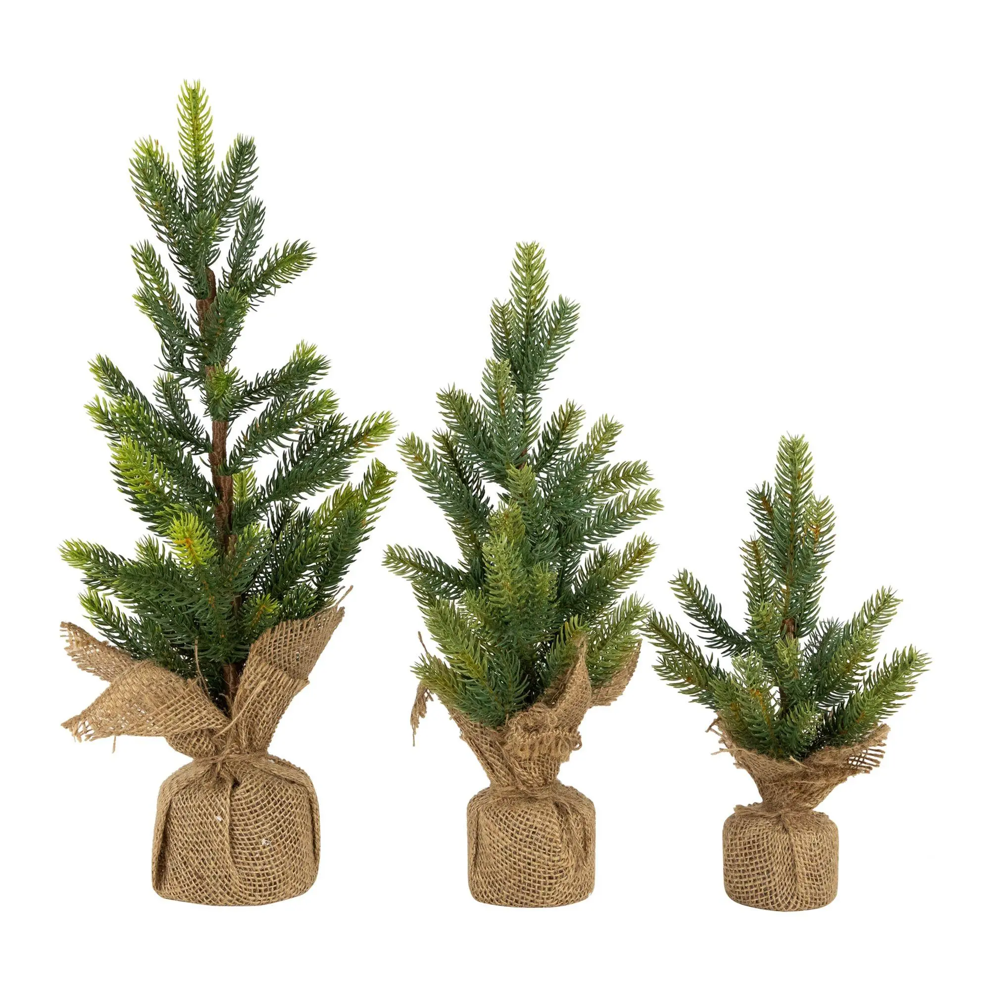 Northlight Mini Pine Trees with Burlap Base - 18" - Set of 3