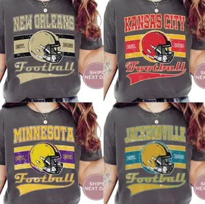 Retro All Team Football T-shirt, Vintage Sports Graphic Tee, Classic Streetwear Outfit, Comfortable Daily Wear, Great Gift For Football Fans