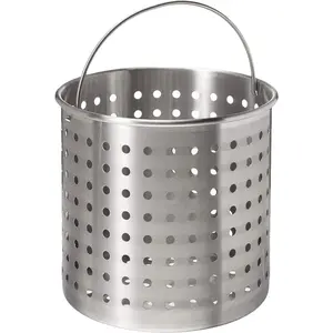 STAINLESS STEEL TURKEY FRYING POT W/STEAMER BASKET