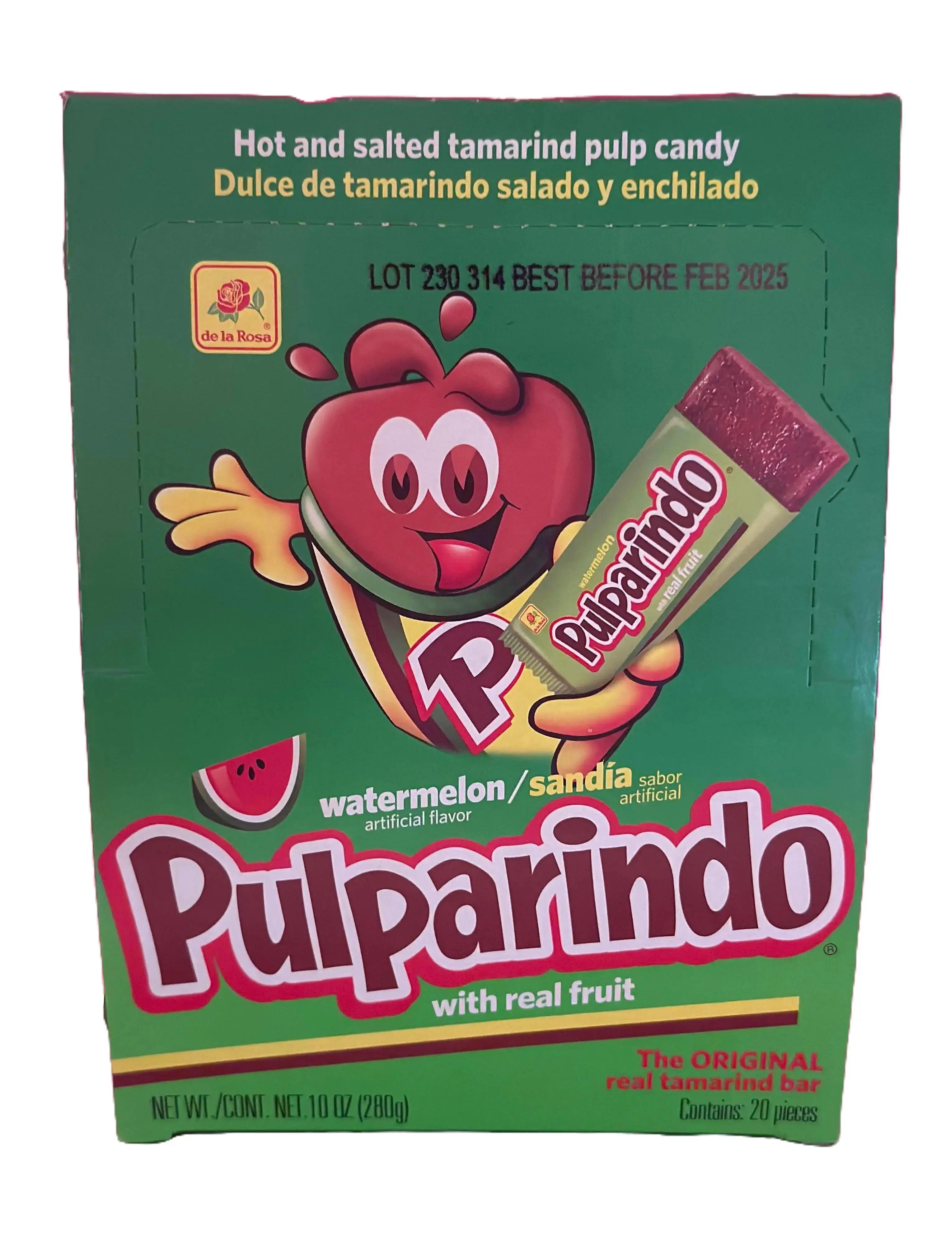 PULPARINDO WITH REAL FRUIT WATERMELON CANDY 20 PIECES PACK IN BOX