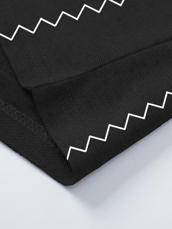 Men's Regular Fit Striped Print Polo Shirt, Casual Short Sleeve Collared Top for Summer, Fashion Men's Clothes for Daily Wear