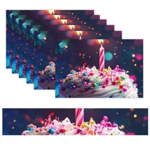 Custom-made seven-piece Christmas table mat set Birthday Cake with Candle And Colorful Sprinkles Phone Case - Vibrant Celebration Dessert Design for Phone Protection