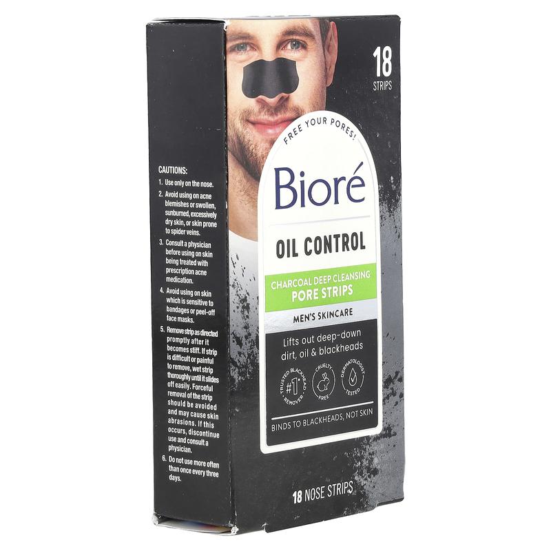 Biore Oil Control Charcoal Deep Cleansing Pore Strips, 18 Nose Strips