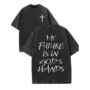 Christian "Trust In God For The Future" Faith Theme T-Shirt, Cross Christian Faith Core Symbol Pattern T-Shirt, "MY FUTURE IS IN GOD'S HANDS" Faith Core Outfit