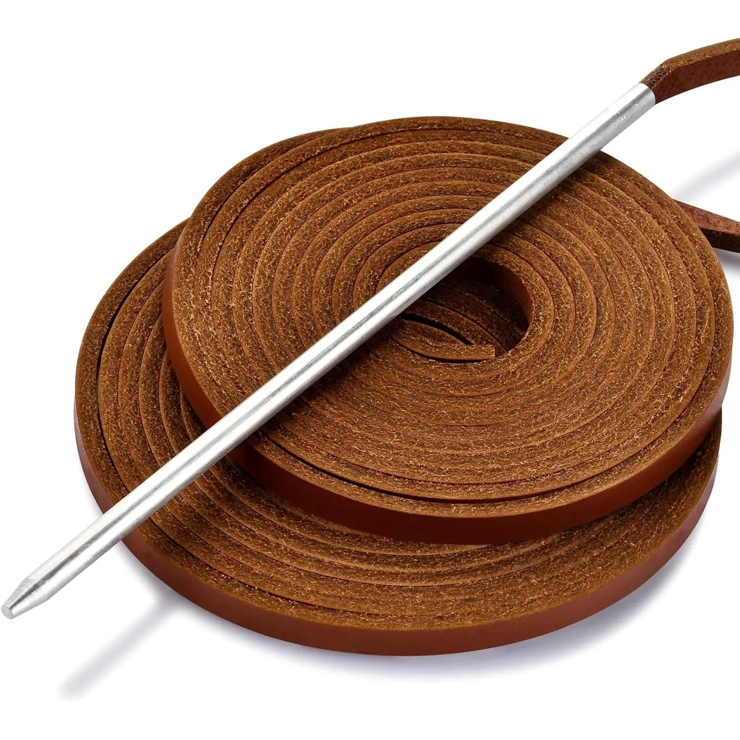 Deluxe Softball & Baseball Glove Relacing Kit - Alum Tannage 2×72" Cowhide Leather Laces, 72" Long Cowhide Strips, Fits Any Mitt for Glove Repair, 2×72" Leather, 72" Long Laces, Footwear