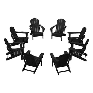 Malibu Outdoor Folding Poly Adirondack Chair (Set of 8)