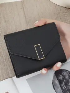 Women's Elegant Solid Color Short Wallet, Simple Multi Card Slot Wallet, PU Card Holder, Lightweight Triple Fold Wallet, Fashionable and Slim Wallet, Trifold Card Holder