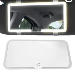 LED Touch Screen Car Visor Mirror – Adjustable Brightness HD Vanity Mirror, Rechargeable Auto Interior Makeup Mirror, Girly Car Accessories for Women
