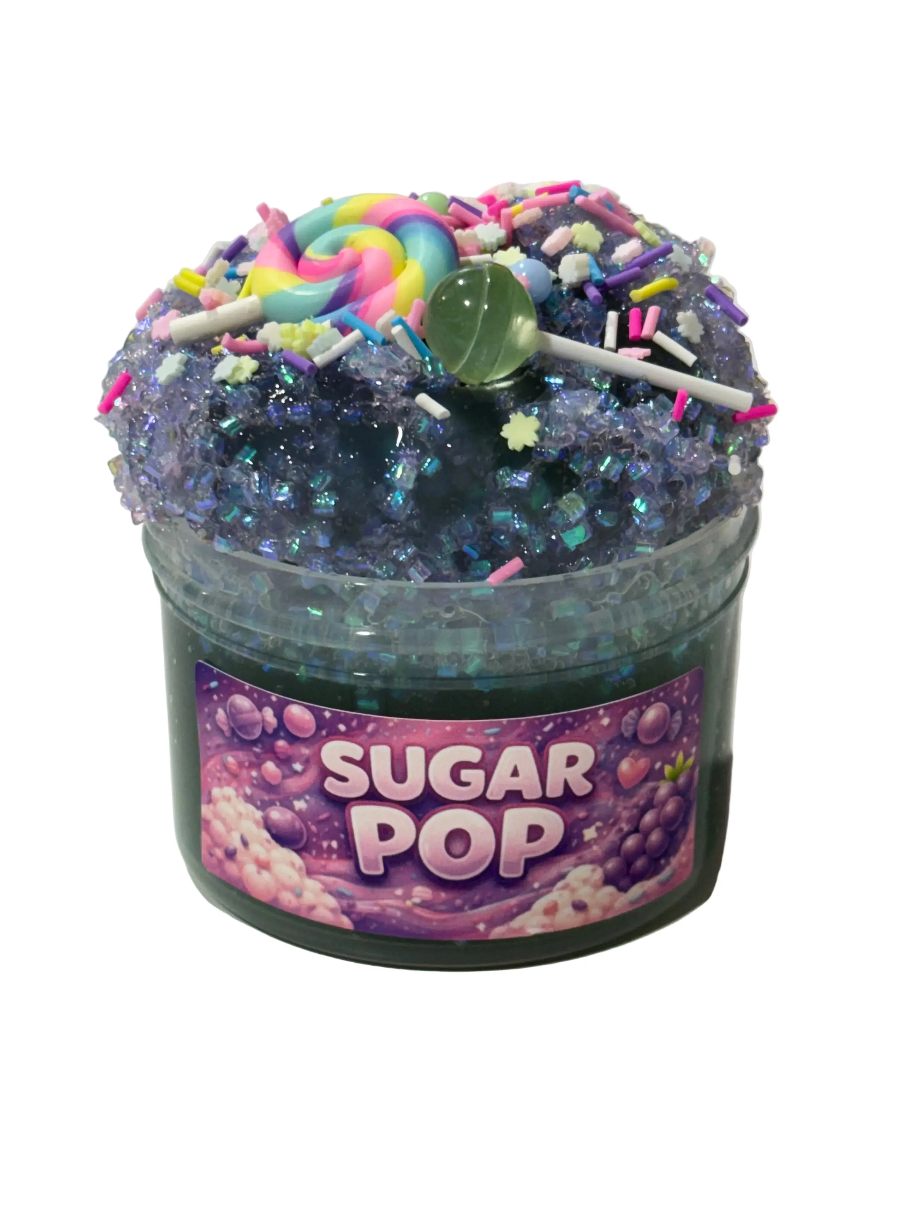 Crunchy Glossy Sparkle Candy Bingsu Slime, Sugar Pop-Themed, Grape Blow Pop Scent, Stress Relief Toy for 8+ Years (Classic & Novelty Toy)