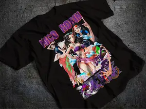 Anime T-Shirt  One Piece: Nico Robin 'Devil Child' Vintage T-Shirt