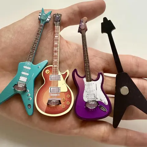Decorative Fridge Magnets - 4pcs Guitar-Shaped Set, Refrigerator Magnets for Fridge, Kitchen Accessories for Home Kitchen Office Decor