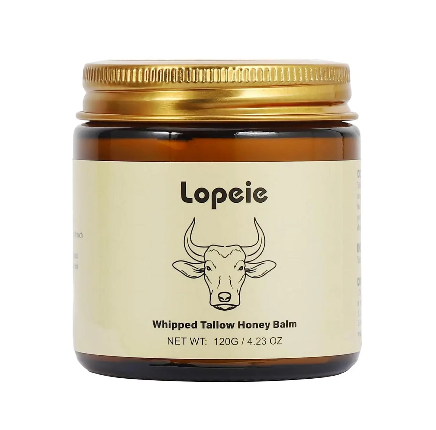 Lopeie Whipped Beef Tallow Balm with Honey, Natural Moisturizing Cream for Face and Body, Hydrating Skin Balm for Dry Skin, Soothing Tallow Skin Care (4.23oz, Lavender)