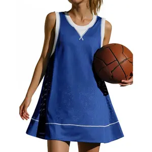 Fisoew Women's Sleeveless V-Neck Open Back Sports Dress - Breathable, Lightweight Mini for Tennis, Workout - Women's Clothes, Tennis Dress #SummerVibes