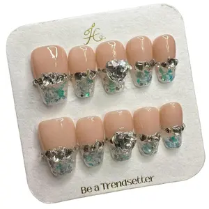 T1 Fingertip Paris French drill nail manicure advanced handmade wear nail